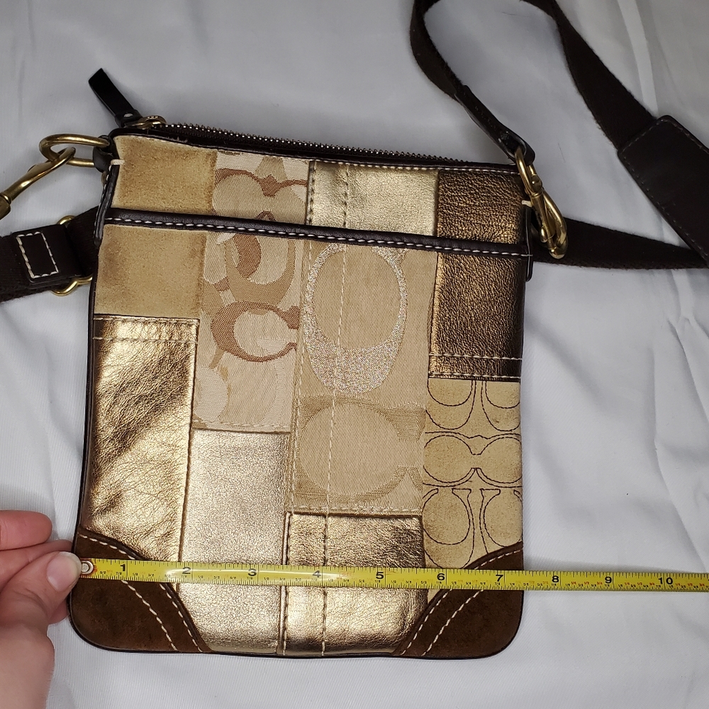 Coach patchwork brown beige tan multimedia crossbody bag - Picture 6 of 7